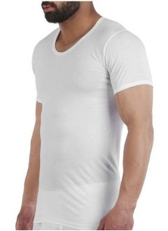 embrator Pack of 3 Half Sleeve Undershirt Cotton 100% White for Men  - Image 3