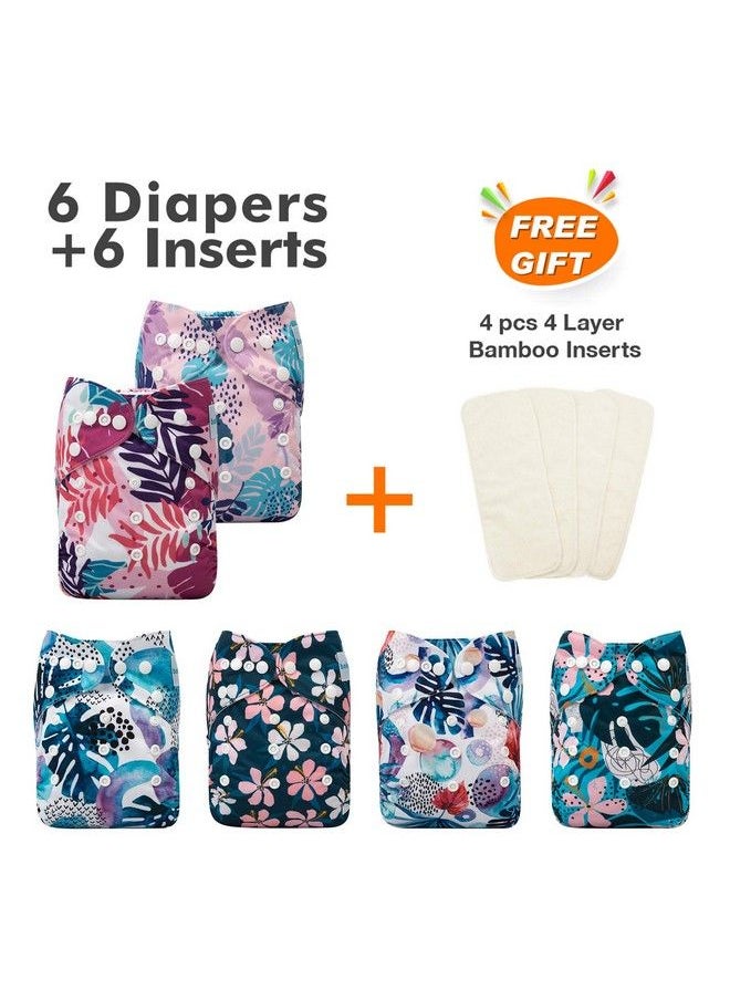 Reusable Cloth Diapers For Baby Girls One Size Adjustable Washable Pocket Nappy Covers 6 Pack+ 6Pcs Microfiber Inserts+4Pcs Bamboo Inserts 6Fg30 - pzsku/Z79623A922C16DD17FE34Z/45/_/1692273316/64370ce0-759e-4546-800e-b6e6e139489b