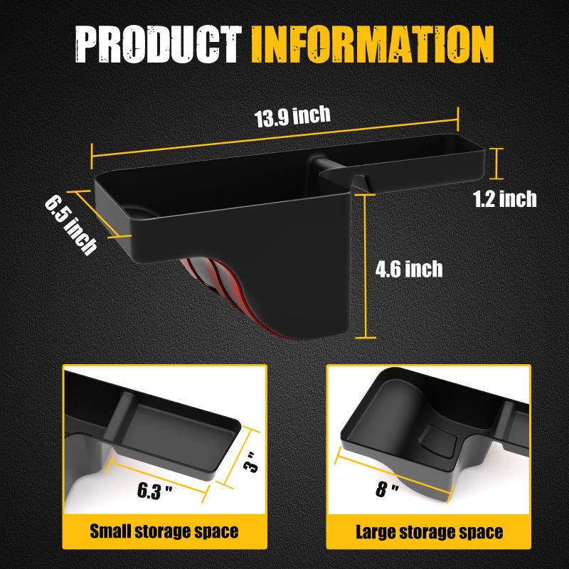 MIKKUPPA Wheel Well Storage Bin, Cargo Tray Rear Trunk Organizer Compatible with 2018-2023 Jeep Wrangler JL JLU Interior Storage Accessories, Left & Right Side, Black - Image 2