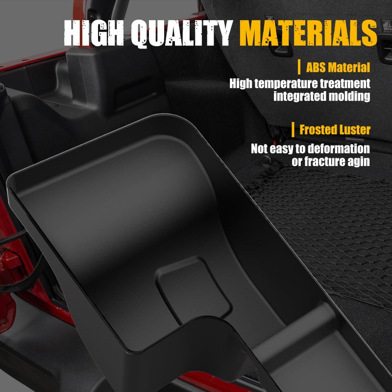 MIKKUPPA Wheel Well Storage Bin, Cargo Tray Rear Trunk Organizer Compatible with 2018-2023 Jeep Wrangler JL JLU Interior Storage Accessories, Left & Right Side, Black - Image 4