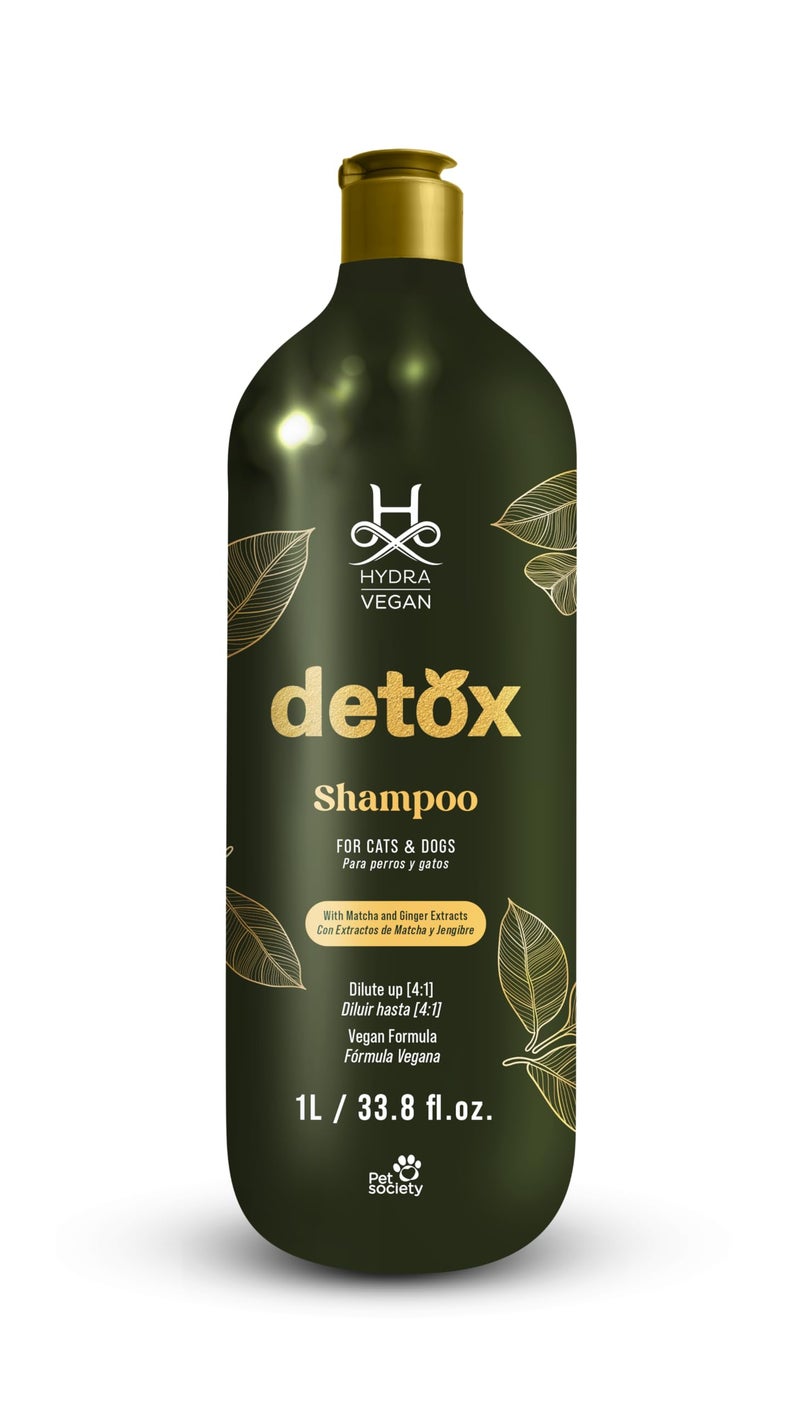 Hydra Vegan Detox Shampoo, 1L - Clarifying, Plant-Based Formula for Clean, Fresh, and Hydrated Hair for Dog - Image 1