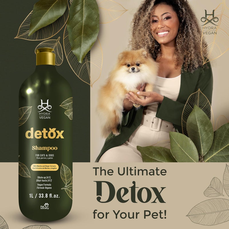Hydra Vegan Detox Shampoo, 1L - Clarifying, Plant-Based Formula for Clean, Fresh, and Hydrated Hair for Dog - Image 2