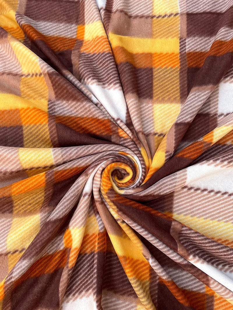 MORADO MORADO Double Bed Woolen Fabric Checkered Quilt CoverDuvet CoverRajai CoverBlanket Cover for Winters 90x100 Inches Brown Combo of 2 - Image 2