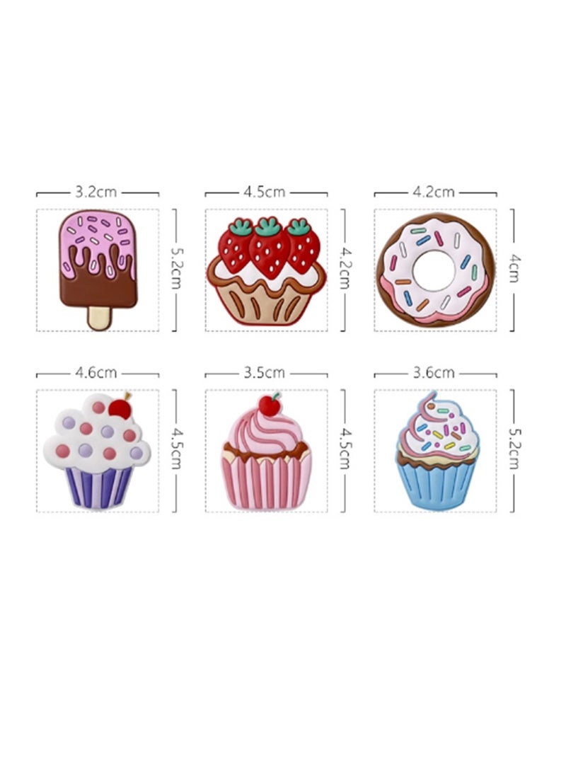 6 قطع من الكعكة ثلاجة المغناطيسات، الكعكة لوحة أبيضة ملصقات مغناطيسية للديكور المنزلي (الكعكة ثلاجة المغناطيسات) - Image 5