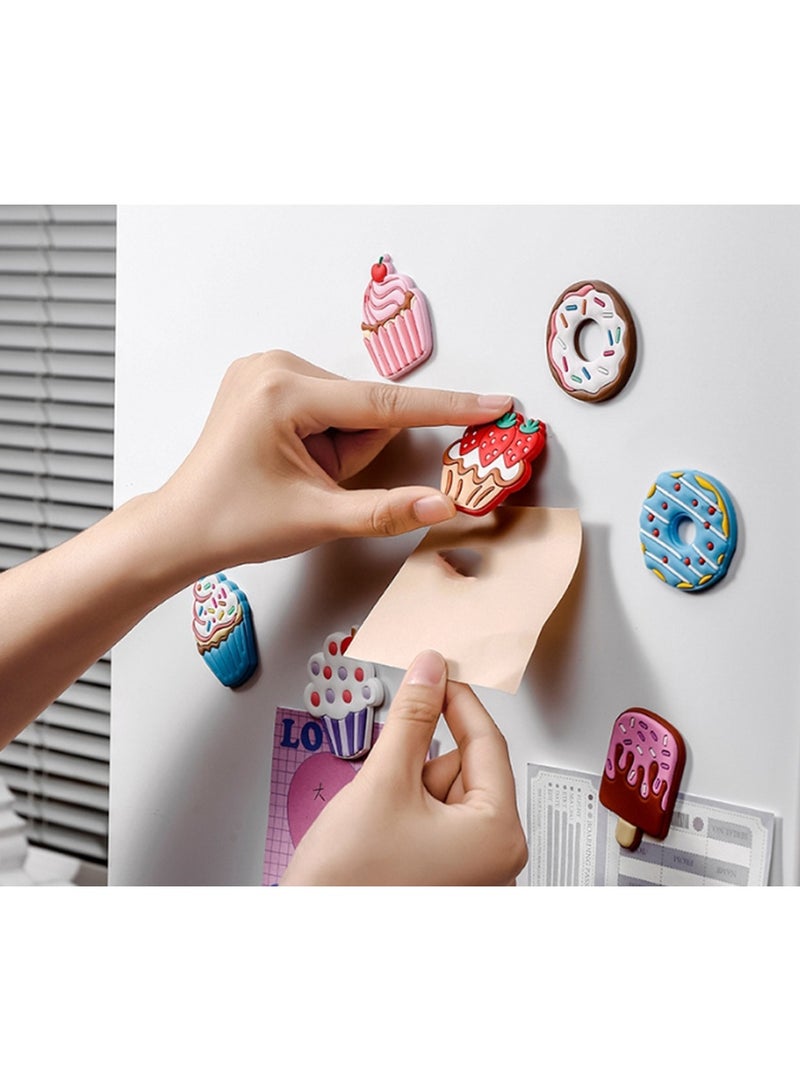 6 قطع من الكعكة ثلاجة المغناطيسات، الكعكة لوحة أبيضة ملصقات مغناطيسية للديكور المنزلي (الكعكة ثلاجة المغناطيسات) - Image 2