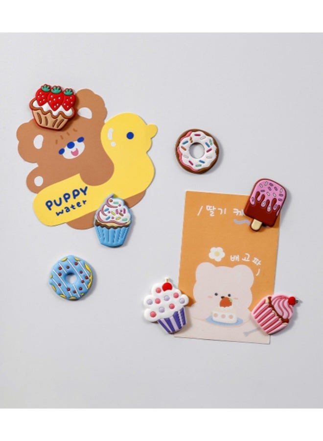 6 قطع من الكعكة ثلاجة المغناطيسات، الكعكة لوحة أبيضة ملصقات مغناطيسية للديكور المنزلي (الكعكة ثلاجة المغناطيسات) - Image 4