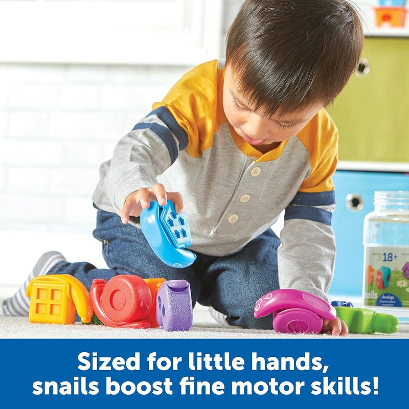 Learning Resources Snap-n-Learn Shape Snails - 20 Pieces, Age 18+ Months Toddler Learning Activities, Educational Toys, Set Color, Teaching Toys - Image 3