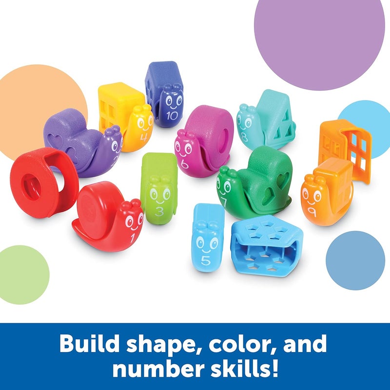 Learning Resources Snap-n-Learn Shape Snails - 20 Pieces, Age 18+ Months Toddler Learning Activities, Educational Toys, Set Color, Teaching Toys - Image 2