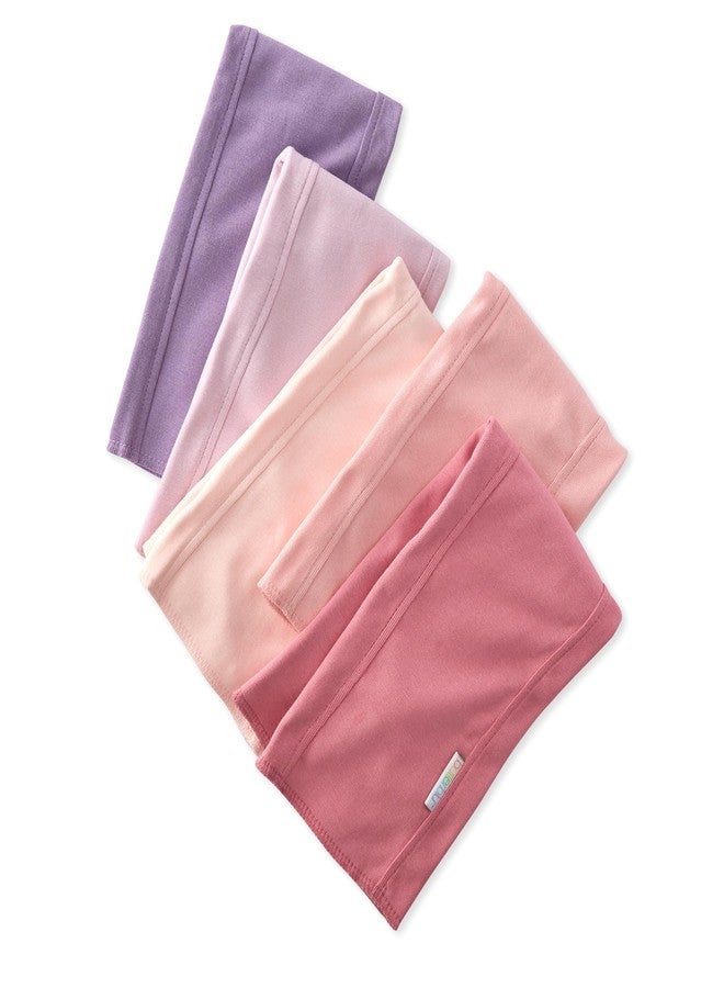 Butterblu Bailey 5-Pack Burp Cloths 100% Organic Cotton Knit for Newborn & Baby Boys & Girls, Pink, One Size - Image 1