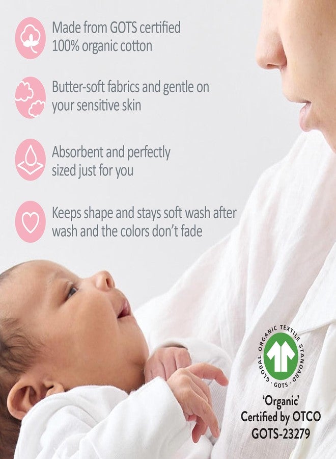 Butterblu Bailey 5-Pack Burp Cloths 100% Organic Cotton Knit for Newborn & Baby Boys & Girls, Pink, One Size - Image 4