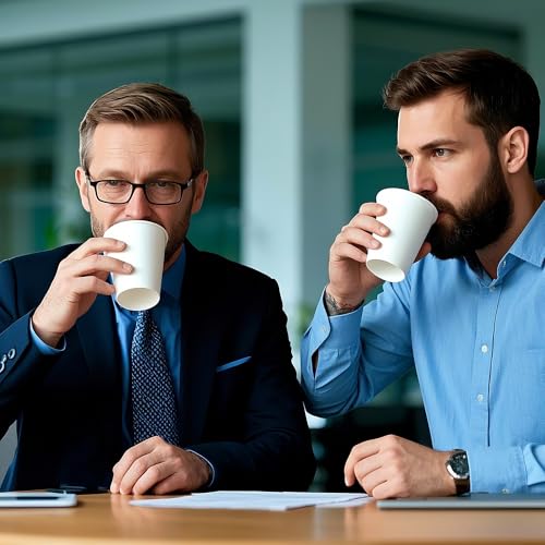 METAPRINT Disposable Paper Cups 12 oz [100 Pack], White Hot Coffee Cups, 12 oz Paper Coffee Cups, Thickened Design for Cafes, Bistros, Parties, and Events - Image 3