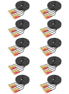 Taimi 6 Pin 3 RCA/M-3 Rca/M ts TCV3303N N/Plated Audio Video RCA Cable Multicolour 10 pcs  - Image 1