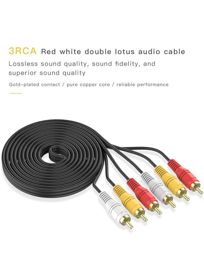 Taimi 6 Pin 3 RCA/M-3 Rca/M ts TCV3303N N/Plated Audio Video RCA Cable Multicolour 10 pcs - Image 3