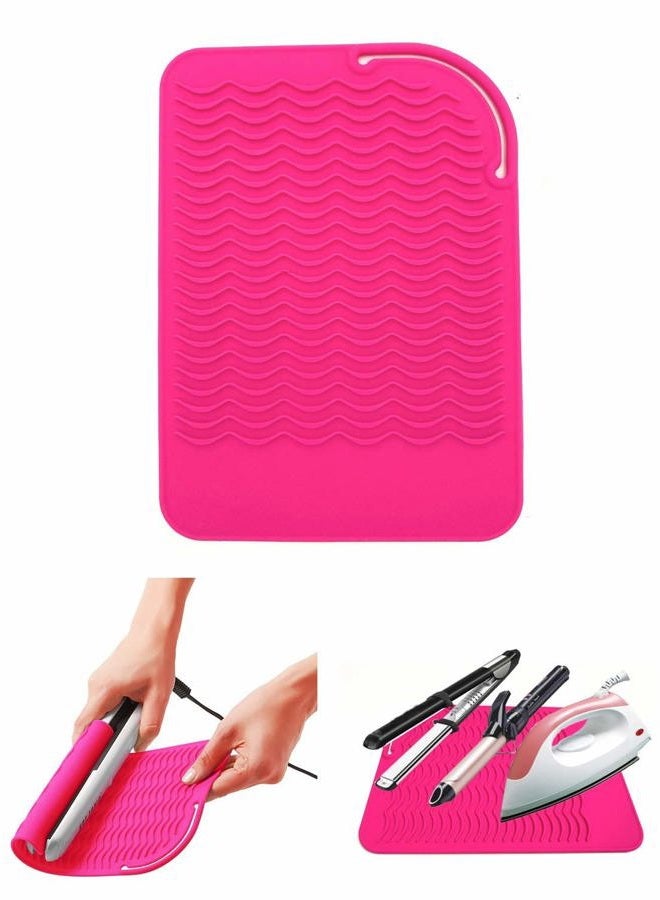 AFT90 Heat Resistant Mat for Curling Iron, Flat Irons and Hair Straightener Hair Styling Tools 9" x 6.5", Food Grade Silicone, Pink - Image 3