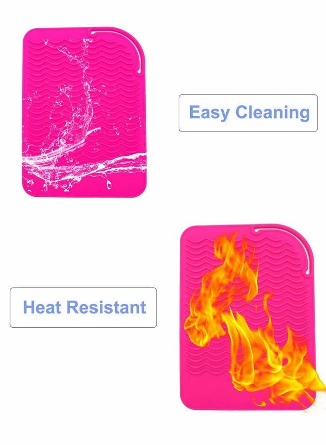 AFT90 Heat Resistant Mat for Curling Iron, Flat Irons and Hair Straightener Hair Styling Tools 9" x 6.5", Food Grade Silicone, Pink - Image 5