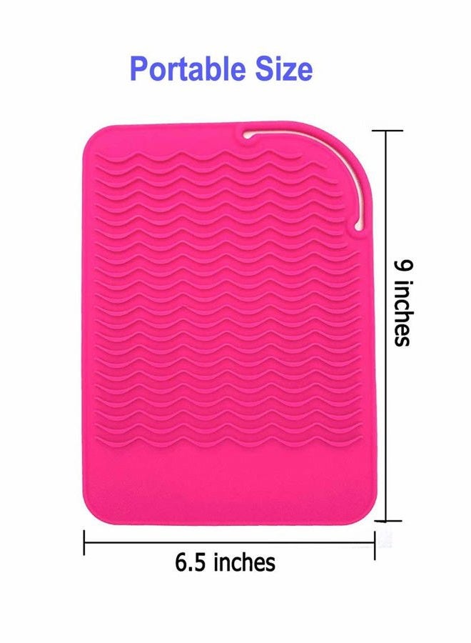AFT90 Heat Resistant Mat for Curling Iron, Flat Irons and Hair Straightener Hair Styling Tools 9" x 6.5", Food Grade Silicone, Pink - Image 4
