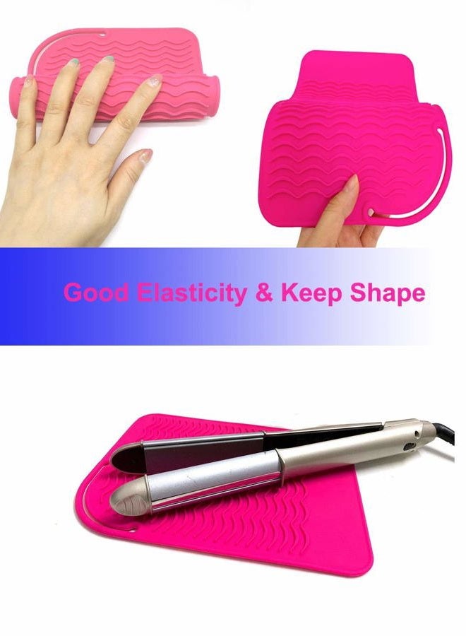 AFT90 Heat Resistant Mat for Curling Iron, Flat Irons and Hair Straightener Hair Styling Tools 9" x 6.5", Food Grade Silicone, Pink - Image 2