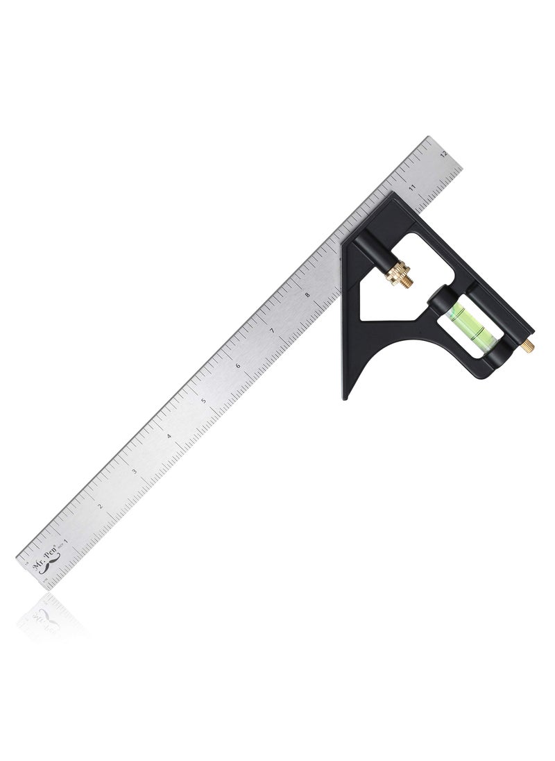 Mr. Pen Mr. Pen- Combination Square, 12" Combo Square, Carpentry Tools, Carpenter Square, Woodworking Tools,Framing Square, T Square, T Ruler, Combination Square Set, Square Tool, Metal Square  - Image 1