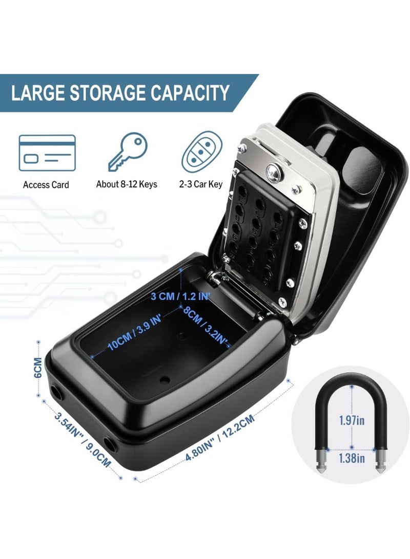 BIGTHREE Lock Box With Combination Padlock - Outdoor Key Safe, Heavy Duty Storage, Large Waterproof Box for Home, Office, Garage, School (Grey) - Image 5