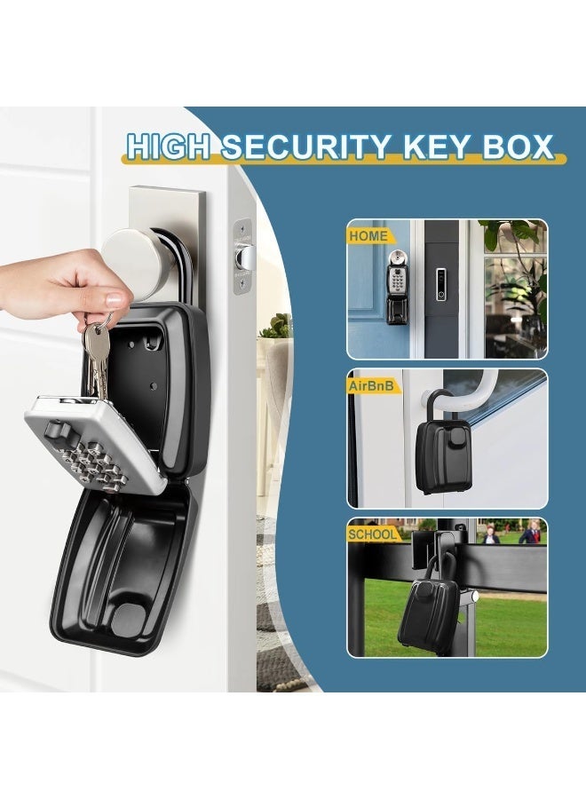BIGTHREE Lock Box With Combination Padlock - Outdoor Key Safe, Heavy Duty Storage, Large Waterproof Box for Home, Office, Garage, School (Grey) - Image 2