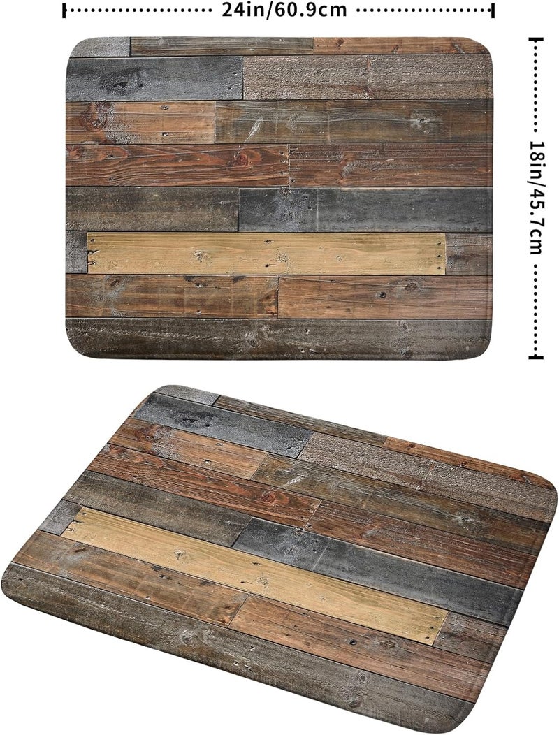 Giwawa Wood Grain Dish Drying Mat for Kitchen Countertop, Rustic Wooden Board Dish Drainer Mats, Vintage Country Style Barnwood Absorbent Reversible Microfiber Dish Drying Pad, 18x24 inch Large - Image 2