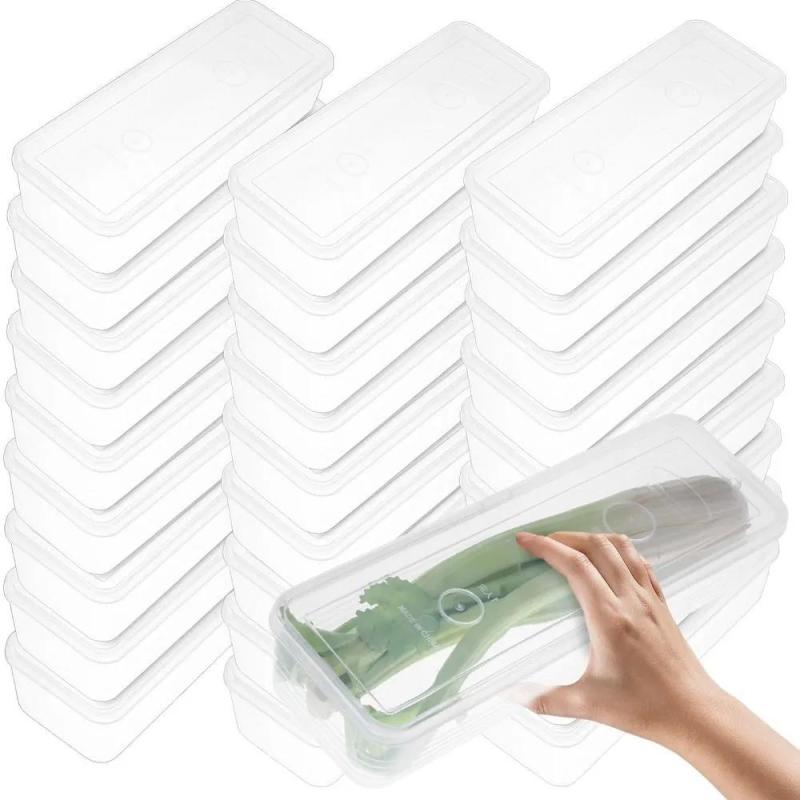 Refrigerator Organizer: 29*9.5*6 Cm Transparent PP Storage Box - Lid For Freshness Preservation Compact Space-saving Container For Kitchen Herb Storage - Image 3