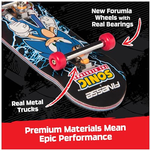 TECH DECK, Finesse X Sonic The Hedgehog Pro Series Finger Board with Storage Display, Built for Pros; Authentic Mini Skateboards, Kids Toys for Ages 6 and up - Image 3