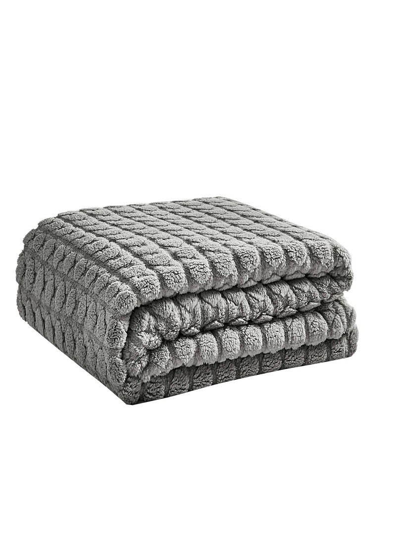 ناداف بطانية شتوي مزدوج خامة فرو محفور 100% مقاس 220×240 سم - Image 4