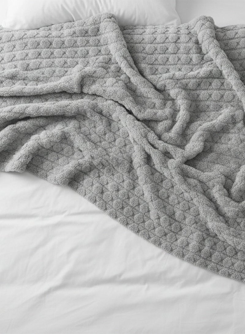 ناداف بطانية شتوي مزدوج خامة فرو محفور 100% مقاس 220×240 سم - Image 3