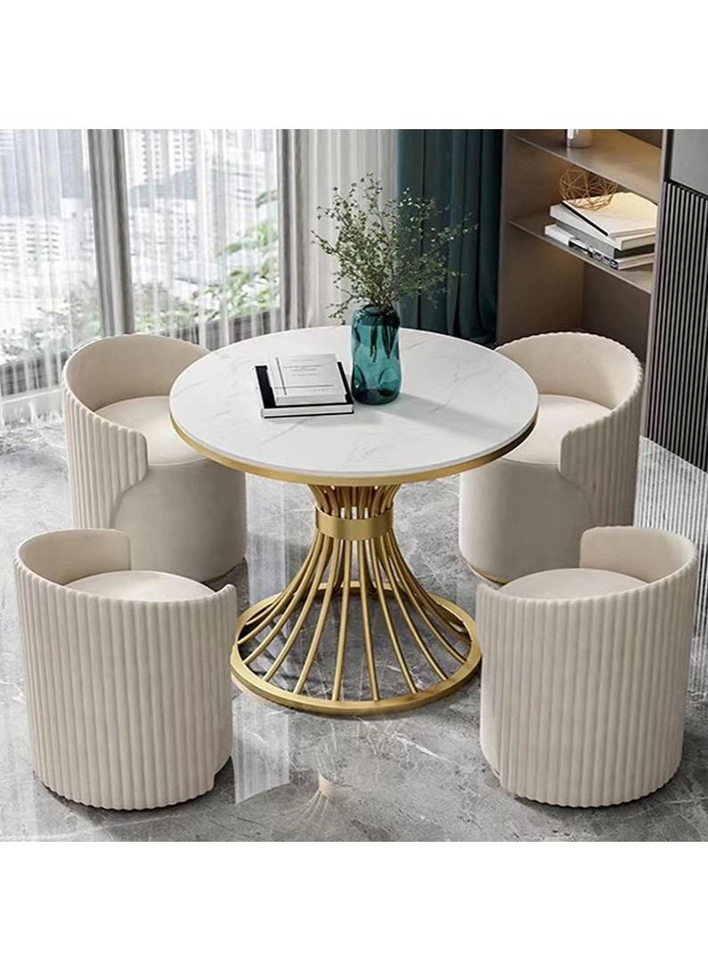 Generic Nordic marble round side table living room furniture sofa corner small tables balcony luxury coffee table  - Image 1