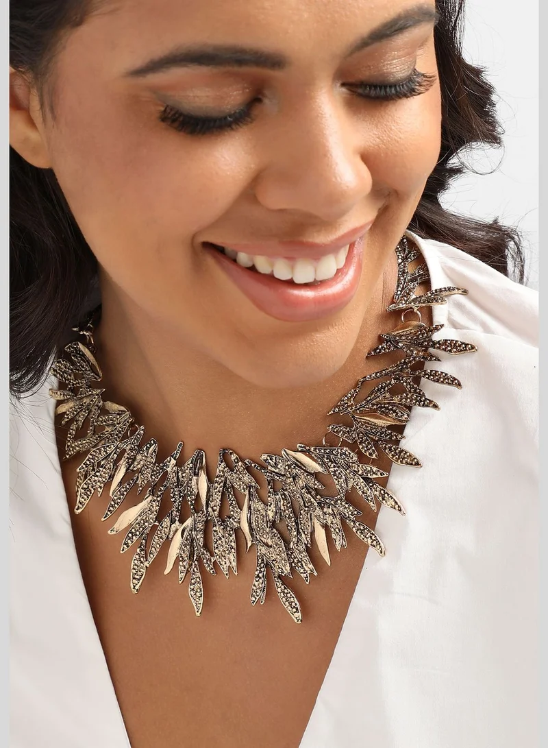 SOHI Gold Plated Designer Party Wear Necklace For Women