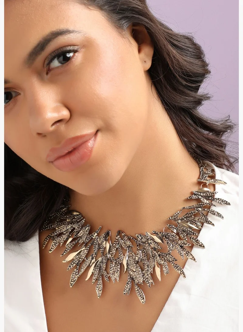 SOHI Gold Plated Designer Party Wear Necklace For Women