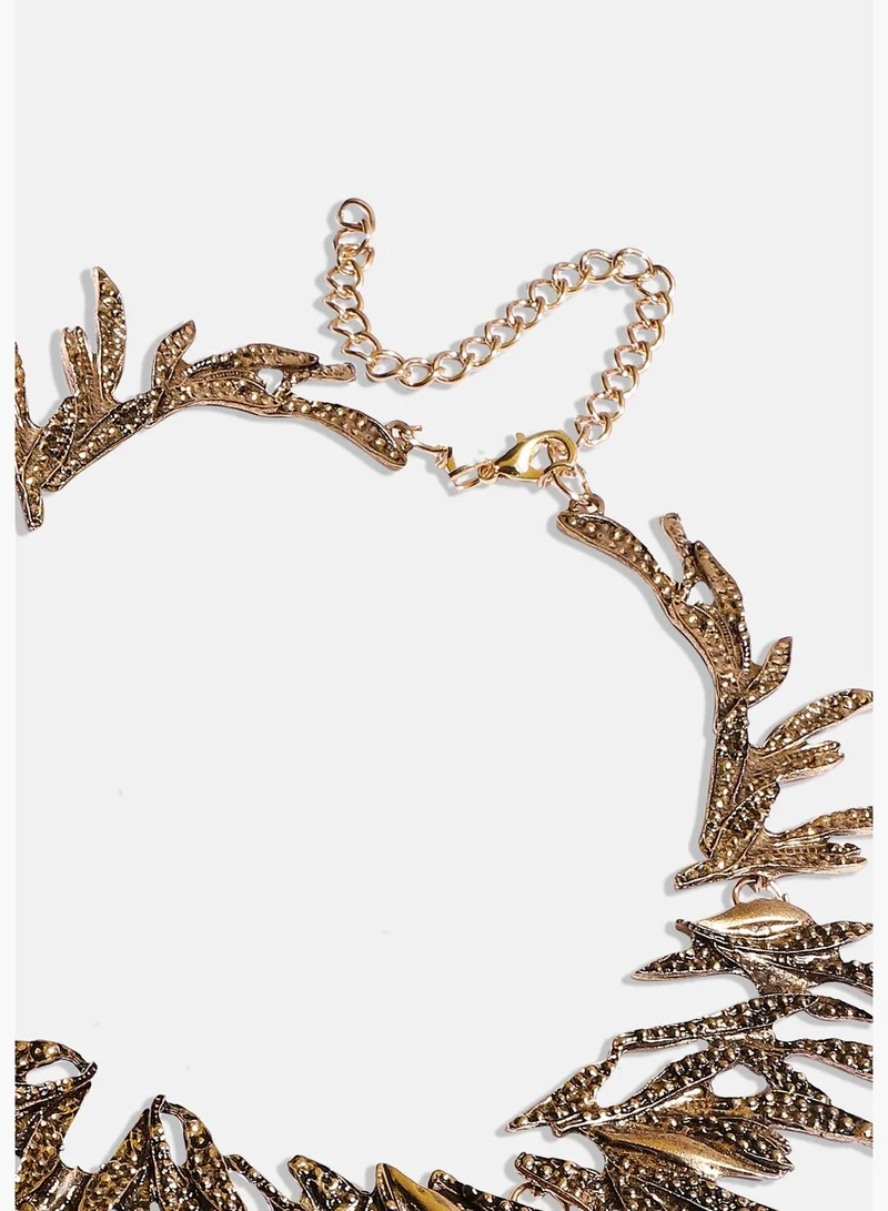 SOHI Gold Plated Designer Party Wear Necklace For Women