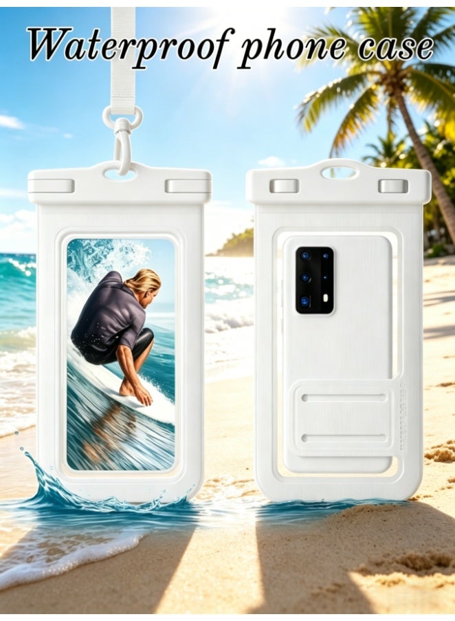 Arrangeli 2 Pack IPX8 Waterproof Phone Pouch, Dry Bag Case for Swimming, Hiking, Kayaking, Camping – Universal Cellphone Pouch Compatible with iPhone 16/15 Pro Max, Galaxy, Pixel (ZP21-WH) - Image 1