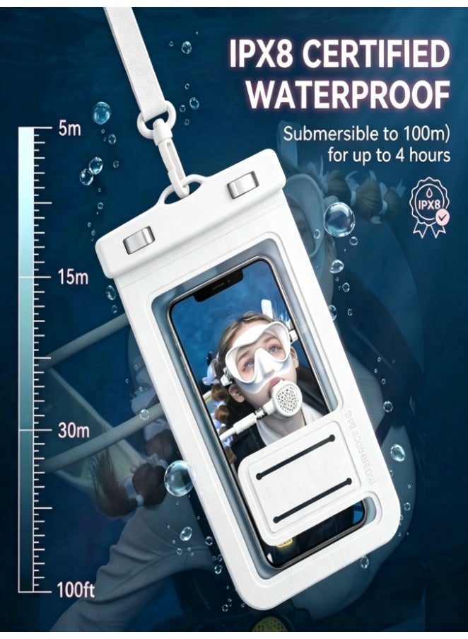 Arrangeli 2 Pack IPX8 Waterproof Phone Pouch, Dry Bag Case for Swimming, Hiking, Kayaking, Camping – Universal Cellphone Pouch Compatible with iPhone 16/15 Pro Max, Galaxy, Pixel (ZP21-WH) - Image 2