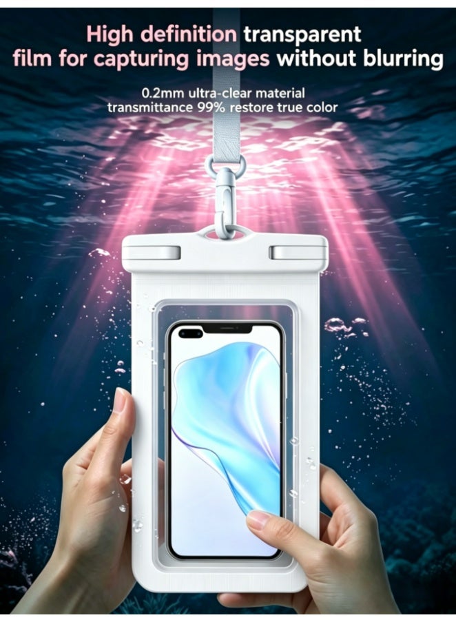 Arrangeli 2 Pack IPX8 Waterproof Phone Pouch, Dry Bag Case for Swimming, Hiking, Kayaking, Camping – Universal Cellphone Pouch Compatible with iPhone 16/15 Pro Max, Galaxy, Pixel (ZP21-WH) - Image 4