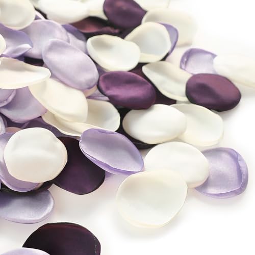 Floroom 300pcs Rose Petals Lilac Plum Faux Silk Flower Petals for Wedding Flower Girl Basket Aisle Scatter Dinner Table Centerpieces Party Confetti Bridal Shower Romantic Night Decoration - Image 1
