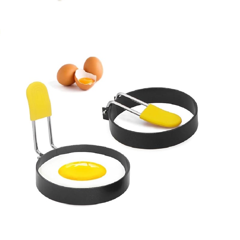 BENCI Egg Ring for Frying Eggs and Egg McMuffins 3", Egg Mold for Breakfast Sandwiches, Egg Rings for Griddle, Egg Circle Mold, Round Egg Shaper Mold, 2 Pack 3 Inch. - Image 1