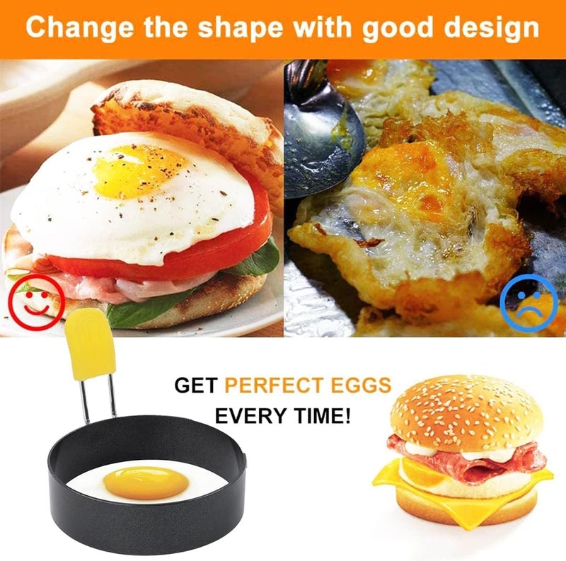 BENCI Egg Ring for Frying Eggs and Egg McMuffins 3", Egg Mold for Breakfast Sandwiches, Egg Rings for Griddle, Egg Circle Mold, Round Egg Shaper Mold, 2 Pack 3 Inch. - Image 5