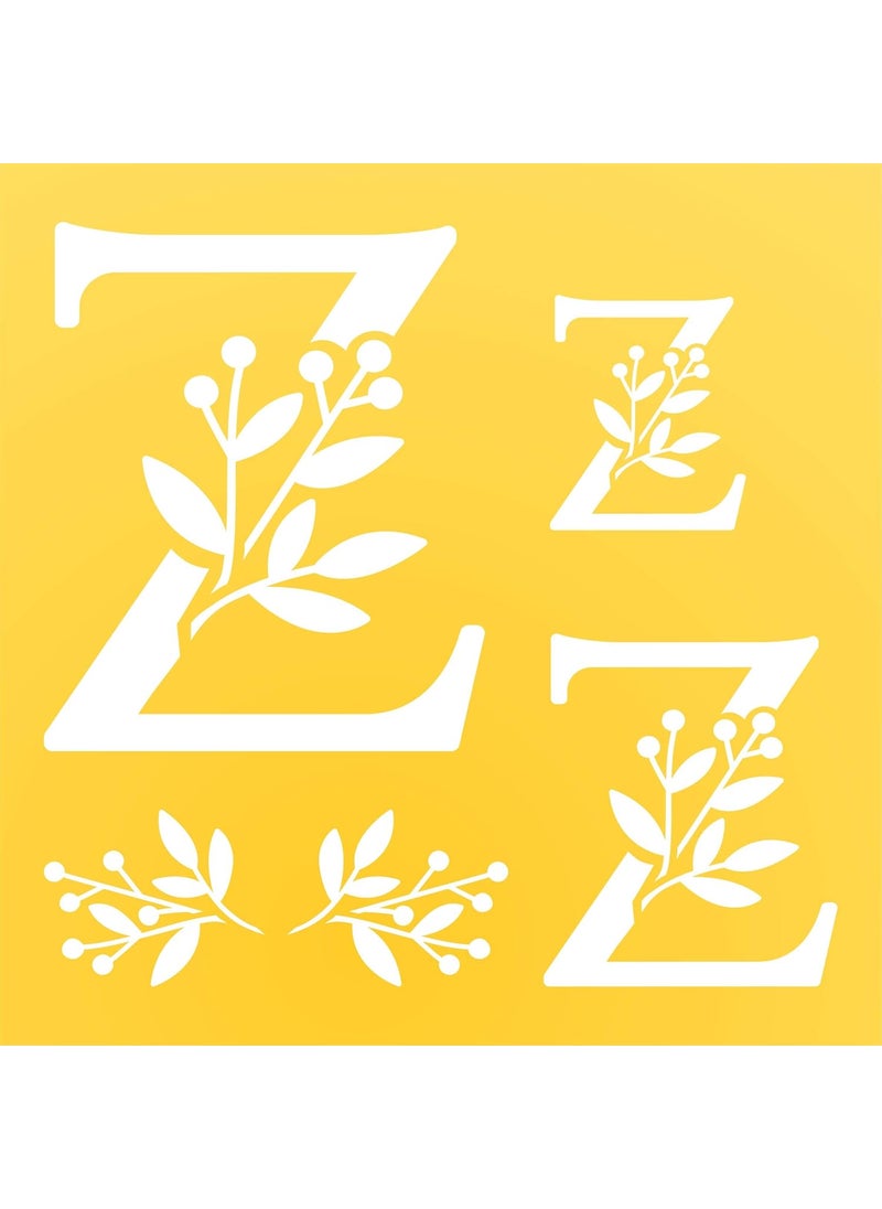 Usnyabni Flower Monogram Z Stencil - Stencils for Walls Original Leaf Flower Initial 3 Sizes on One Sheet - 2" 3" and 4.5" Tall  - Image 5