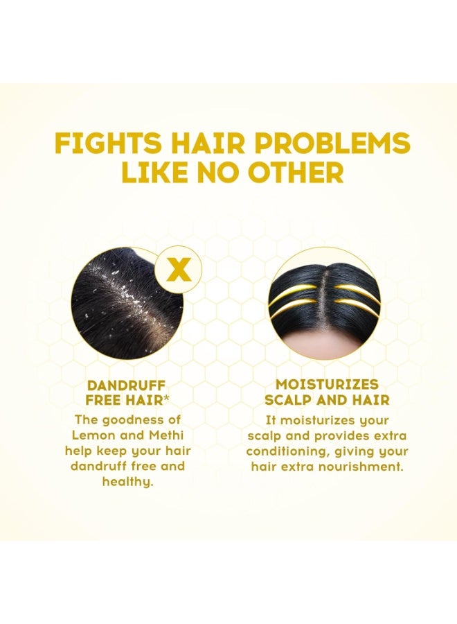 دابر شامبو دابر فاتيكا ضد القشرة - 640 مل | يقلل من القشرة | يرطب فروة الرأس | يوفر تنظيفًا لطيفًا وتكييفًا وتغذية للشعر | مع جودة الليمون والميثي - Image 5