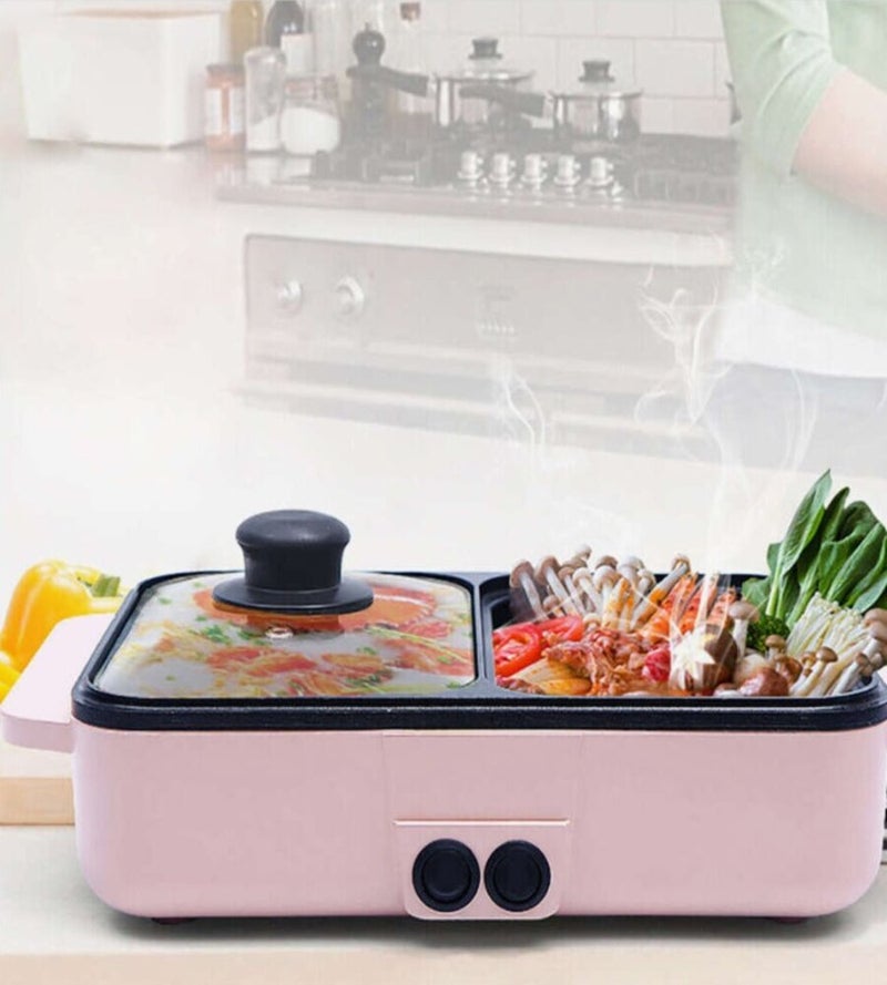 Dessini Regina 2115 2-In-1 Electric Hot Pot And BBQ Grill Non-Stick Black - Image 4