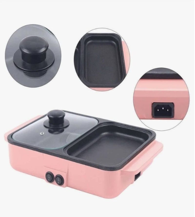 Dessini Regina 2115 2-In-1 Electric Hot Pot And BBQ Grill Non-Stick Black - Image 1