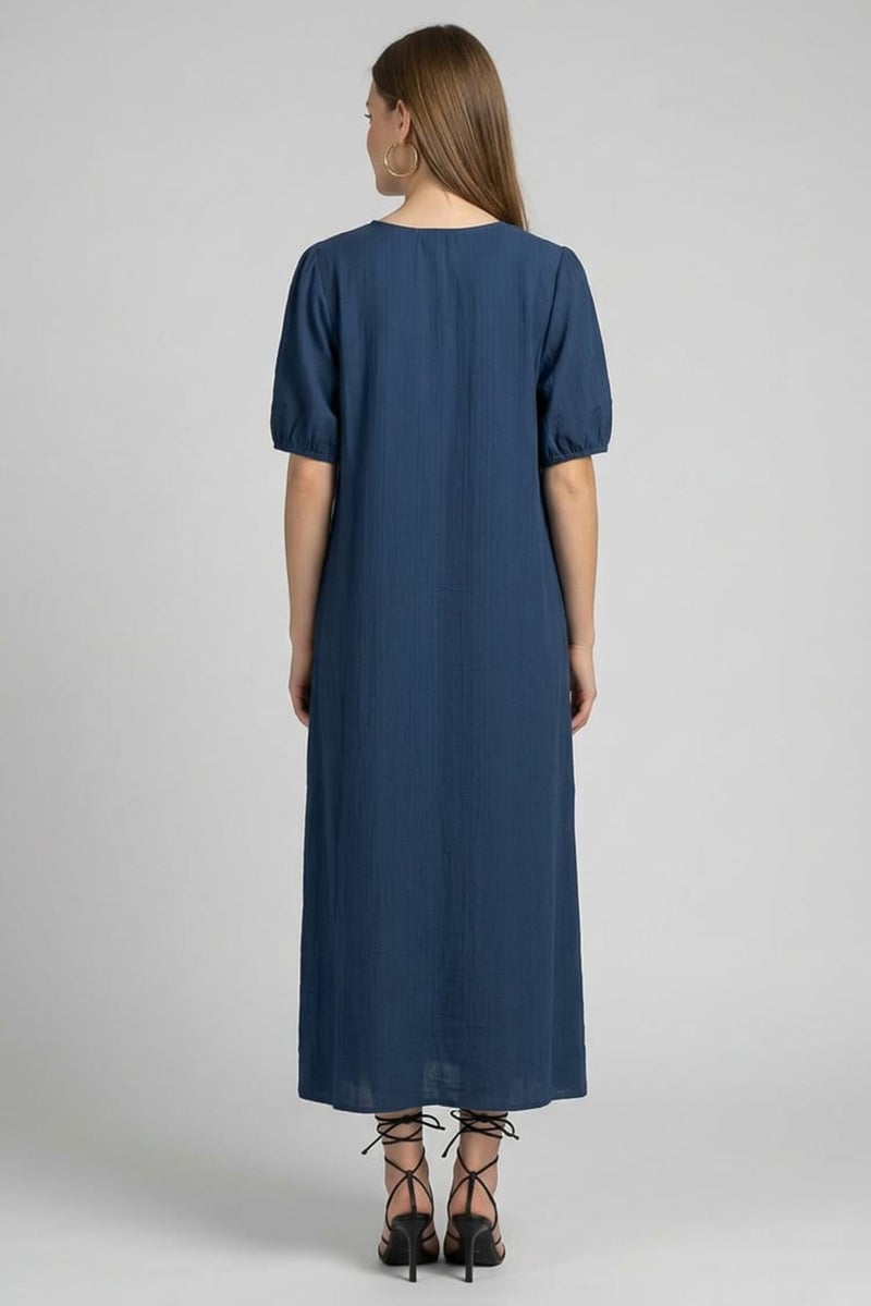 bebe Women Plain Maxi Dress, Dark Teal - Image 2