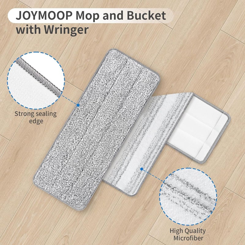 Bluearks 10 قطع من وسادات استبدال الممسحة Joymoop، مقاس 13 × 4.9 بوصة، وسادات ممسحة عالمية، رؤوس ممسحة قابلة للغسل، متوافقة مع معظم المماسح بحجم 11-13 بوصة - Image 3