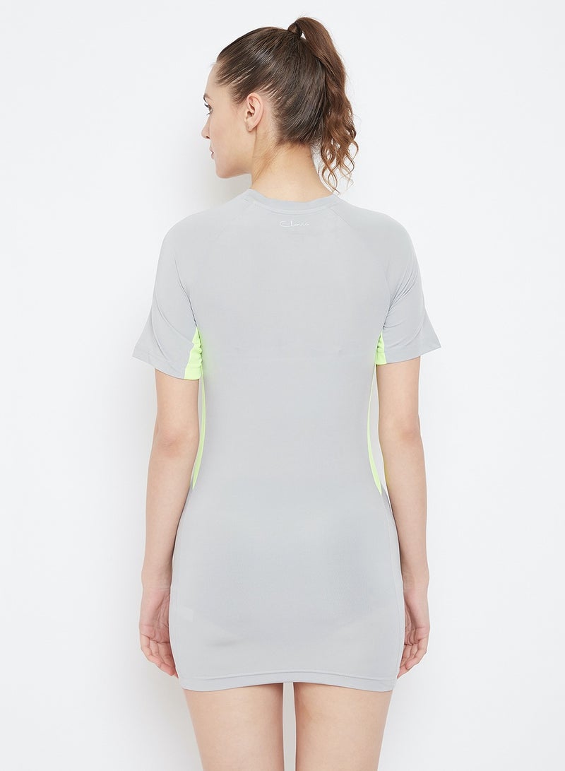 Clovia Clovia Sports T Shirt Dress in Grey  - Image 5