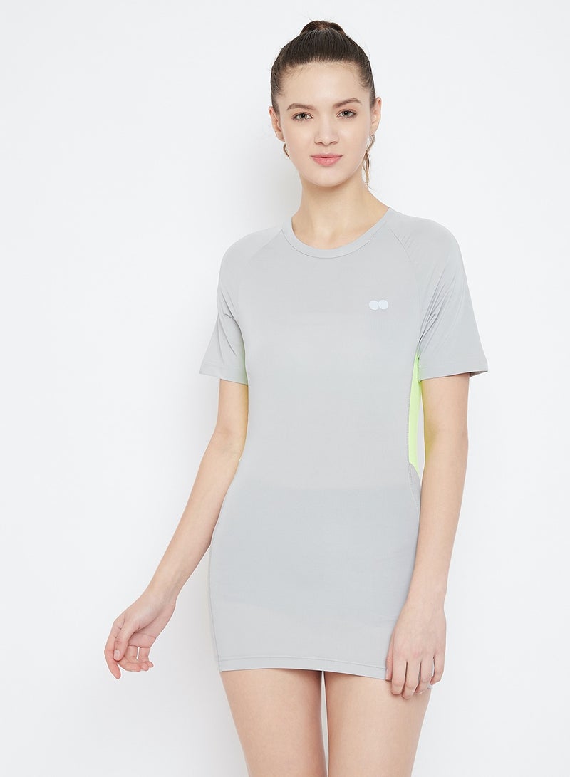 Clovia Clovia Sports T Shirt Dress in Grey  - Image 2