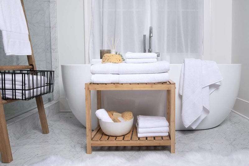 COTTON CRAFT Hotel Spa Luxury Bath Sheet - 2 Pack - Oversized Extra Large 40 x 80 - Heavyweight 700 GSM 2 Ply Ringspun Cotton - Soft Absorbent Everyday Use Home Bath Easy Care Towel Set - White - Image 5