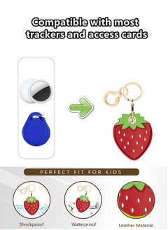 Sweet Life 2 Pcs Smart Finder Apple AirTag Leather Keychain Case Holder Compatible, GPS Airtag Keychain Finder Tracker with Key Ring, Anti Scratch Protective Air Tag Cover for Keys  - Image 4
