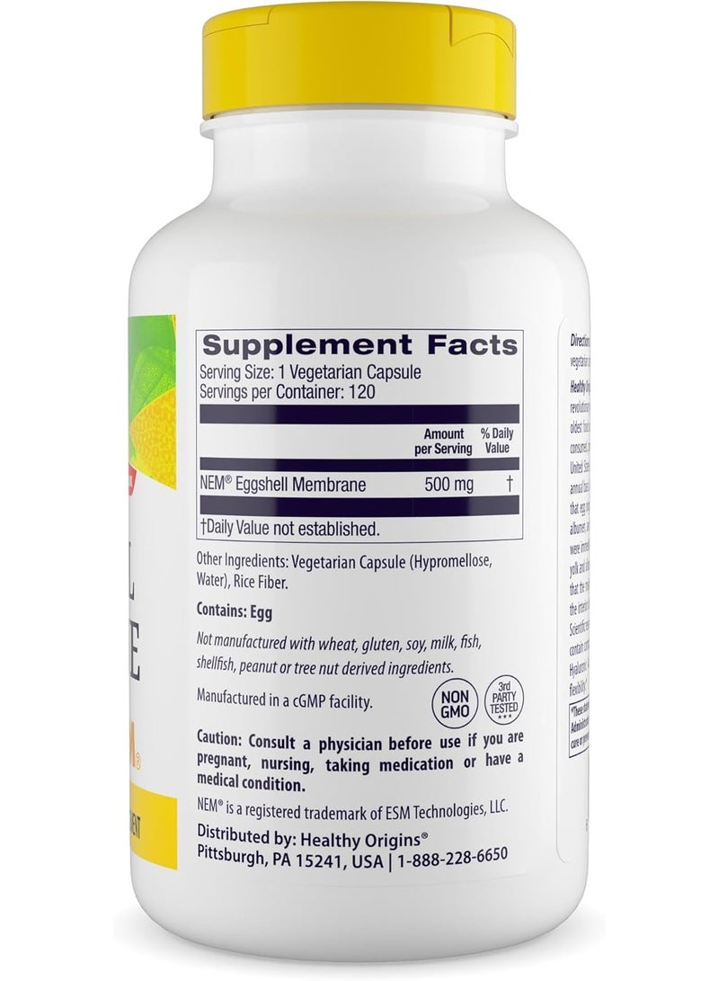 Healthy Origins غشاء قشر البيض - يدعم المفاصل الصحية والمرونة | 500 ملغ | مكمل غذائي | 120 كبسولة نباتية - Image 2